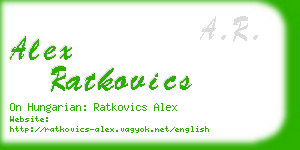 alex ratkovics business card